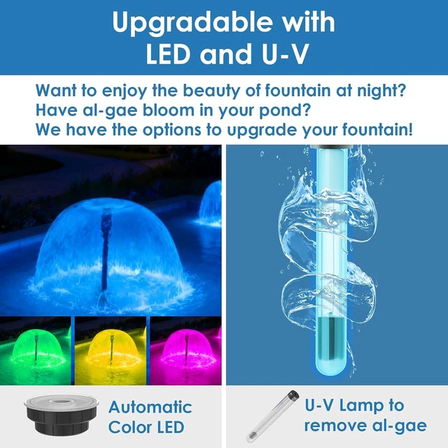 Alt view image 6 of 7 - All-in-One 400GPH Pond Filter Pump & Fountain Kit with 4-Stage Filtration