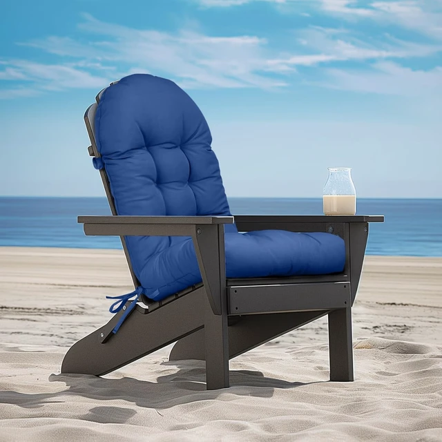 Alt view image 7 of 7 - Waterproof Adirondack Chair Cushion, 44 x 19 x 4 in Rocking Chair Pad