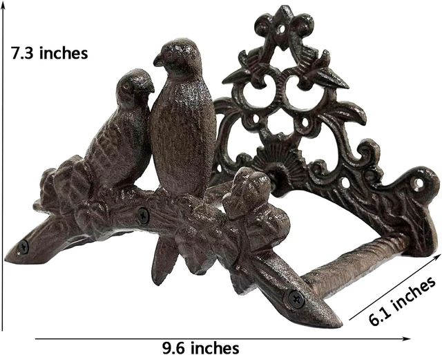 Alt view image 3 of 6 - Heavy-Duty Cast Iron Garden Hose Holder, Solid Metal Decorative Wall-Mount Hanger for up to 50/75/100 ft (Hose holder - 2 Birds)