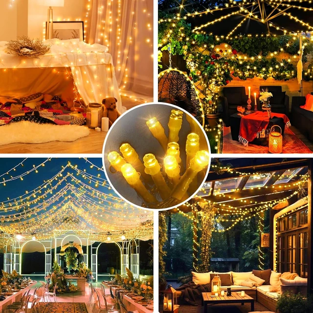 Alt view image 6 of 7 - 403FT 1000-LED Christmas String Lights with 8 Modes & Timer, Waterproof Fairy Lights for Indoor Outdoor Party, Palm Tree & Wedding (Warm White)