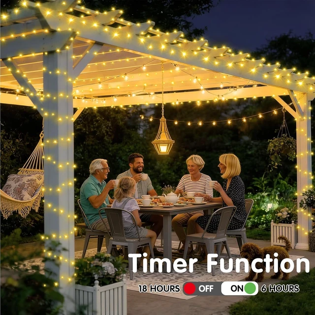 Alt view image 7 of 7 - 403FT 1000-LED Christmas String Lights with 8 Modes & Timer, Waterproof Fairy Lights for Indoor Outdoor Party, Palm Tree & Wedding (Warm White)