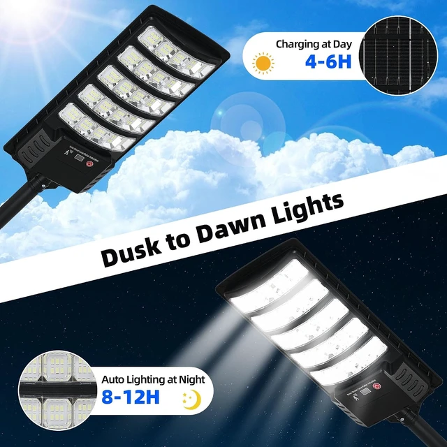 Alt view image 4 of 6 - Waterproof High-Lumen Solar Street Lights Outdoor, 2 Pack
