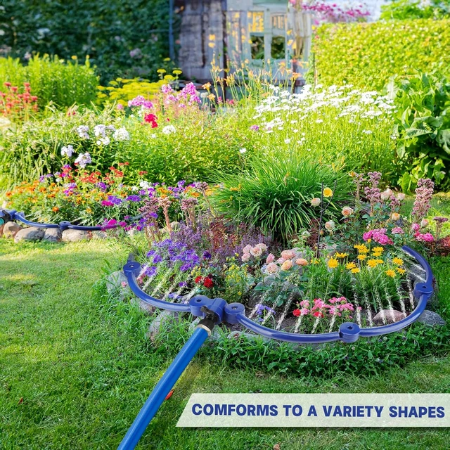 Alt view image 7 of 7 - 360° Tree Watering Ring System, 20-Inch Circle Sprinkler with Y Hose Splitter for Trees, Plants & Raised Beds, 2 Pcs (Blue, Large)