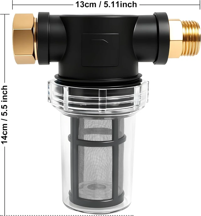 Alt view image 2 of 6 - Garden Hose Sediment Filter for Pressure Washer Inlet, with 100 & 40 Mesh Screens, 3 Sets