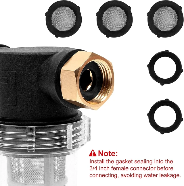 Alt view image 4 of 6 - Garden Hose Sediment Filter for Pressure Washer Inlet, with 100 & 40 Mesh Screens, 3 Sets