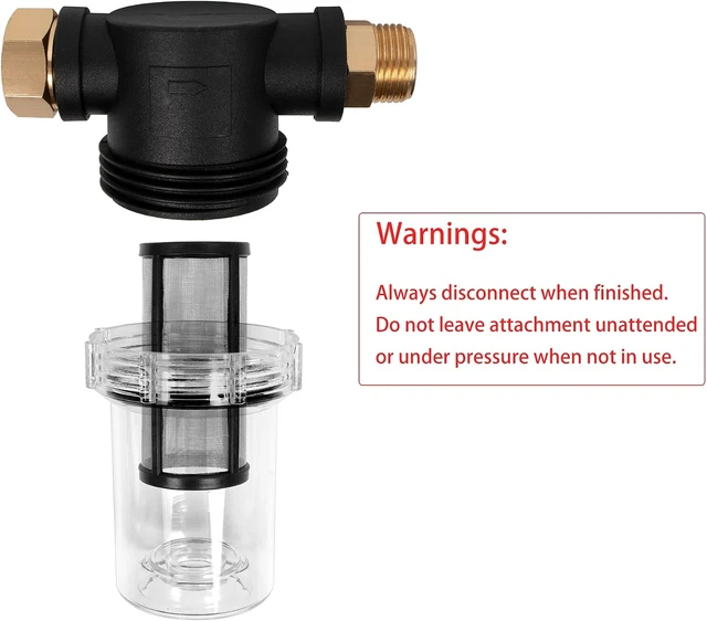 Alt view image 6 of 6 - Garden Hose Sediment Filter for Pressure Washer Inlet, with 100 & 40 Mesh Screens, 3 Sets