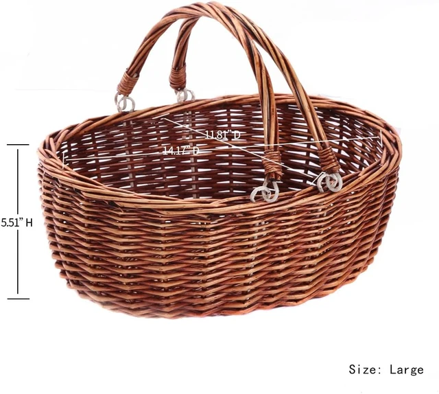 Alt view image 2 of 7 - Wicker Picnic Basket with Handles (Brown)