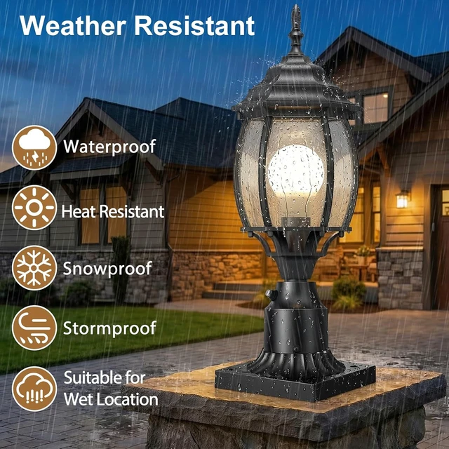 Alt view image 5 of 7 - Large Dusk-to-Dawn Lamp Post Light Fixture