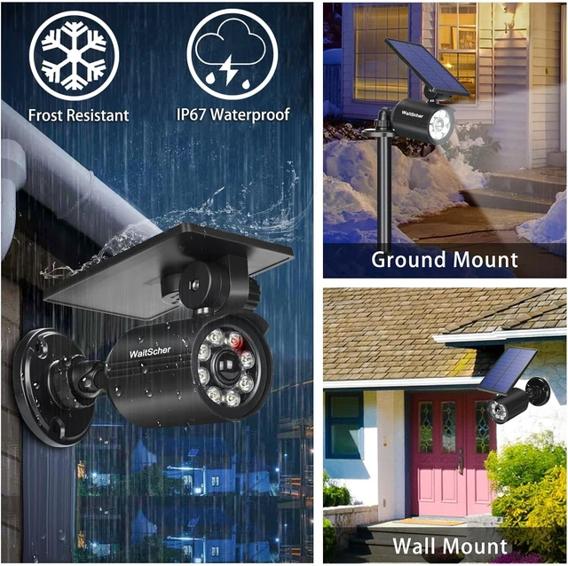 Alt view image 3 of 6 - Waterproof Solar Motion Lights, 3600mAh Security Light for Outside Garden, Driveway, Path & Deck, Yard (2 Pack)