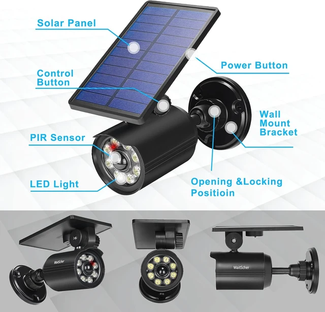 Alt view image 6 of 6 - Waterproof Solar Motion Lights, 3600mAh Security Light for Outside Garden, Driveway, Path & Deck, Yard (2 Pack)