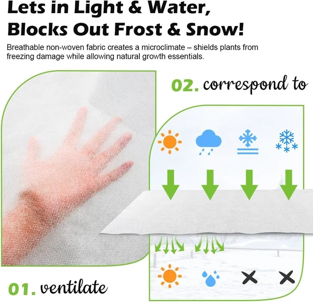 Alt view image 5 of 6 - Plant Frost Blanket for Outdoor Freeze Protection, 10 x 100 Ft