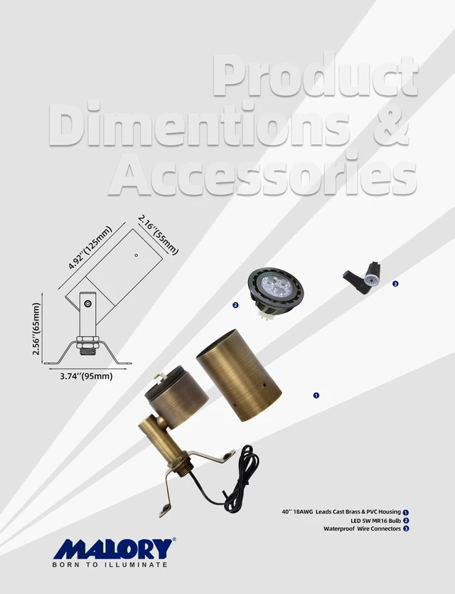 Alt view image 5 of 6 - Brass Landscape Spot Down Light for Uplighting, 1 Pack
