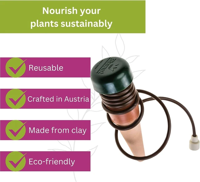 Alt view image 6 of 7 - Classic Self-Watering Plant Stakes Prevents Over & Underwatering While Away, Ideal for Indoor Plants (12 Pack w/o Adapter)
