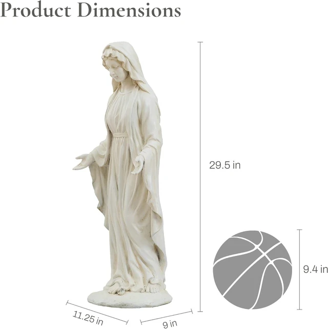 Alt view image 2 of 7 - LuxenHome 29.5'' Large Virgin Mary Garden Statue Outdoor
