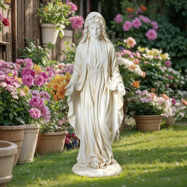 Alt view image 4 of 7 - LuxenHome 29.5'' Large Virgin Mary Garden Statue Outdoor
