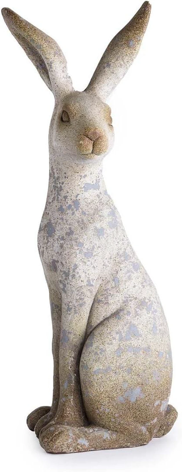 Main image of Tall Sitting Bunny Garden Sculpture, 24" H Weather-Resistant Resin Rabbit Statue in Alert Pose for Outdoor Décor