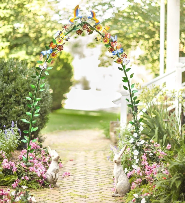 Alt view image 4 of 4 - Tall Sitting Bunny Garden Sculpture, 24" H Weather-Resistant Resin Rabbit Statue in Alert Pose for Outdoor Décor