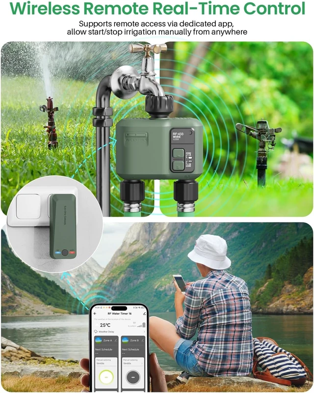 Alt view image 2 of 7 - 2-Zone WiFi Water Timer for Garden Hose