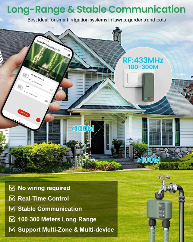 Alt view image 3 of 7 - 2-Zone WiFi Water Timer for Garden Hose