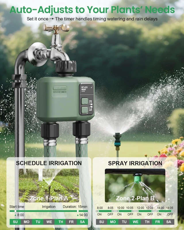 Alt view image 4 of 7 - 2-Zone WiFi Water Timer for Garden Hose