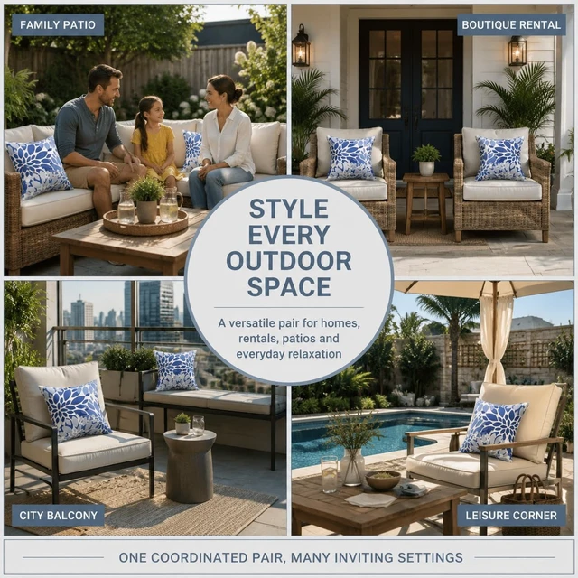Alt view image 7 of 7 - Decorative Outdoor Throw Pillows with Inserts Included