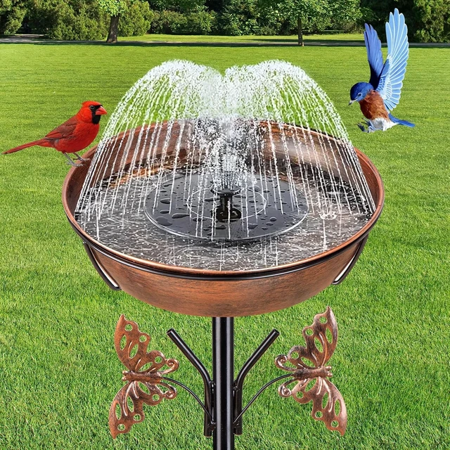 Alt view image 7 of 7 - 40-Inch Metal Bird Bath with Removable 3" Deep 13" Dia Bowl, Heavy-Duty Rust-Proof Base for Garden, Yard & Patio