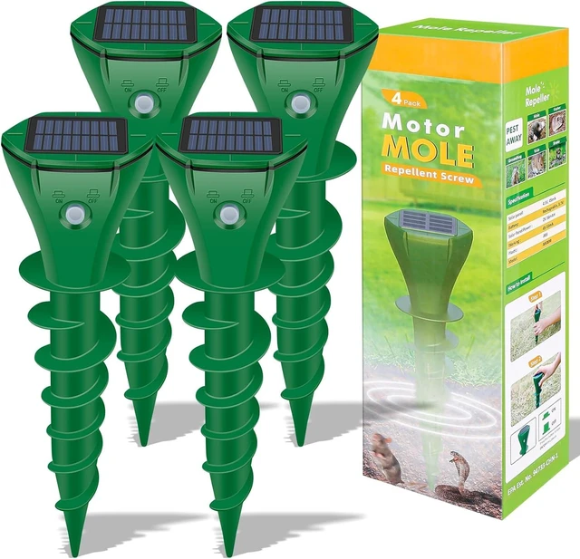 Main image of Green Ultrasonic Mole Repellent for Lawn, Garden & Yard, 4 Pack