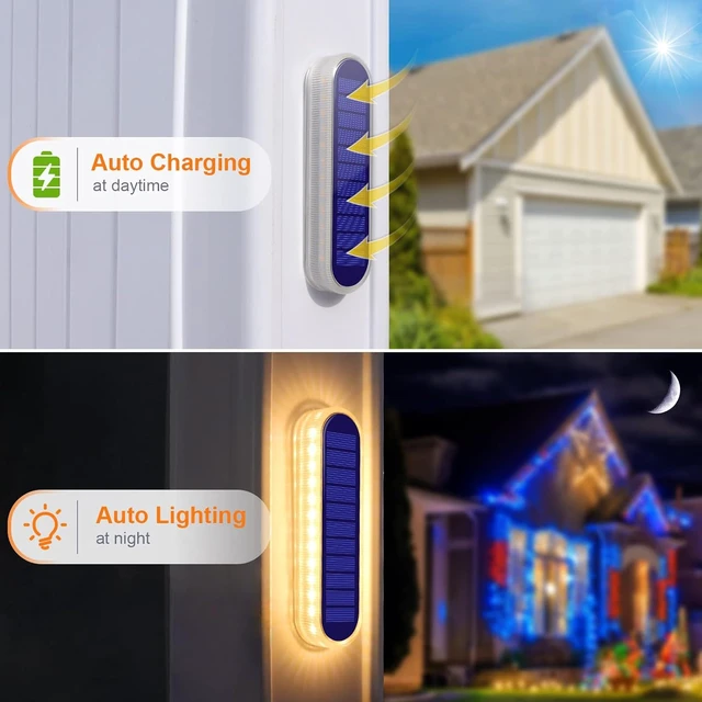 Alt view image 2 of 7 - Stick-On Solar Deck, Step, Dock & Stair Lights for Outside, Solar Powered