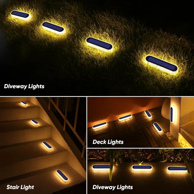Alt view image 6 of 7 - Stick-On Solar Deck, Step, Dock & Stair Lights for Outside, Solar Powered
