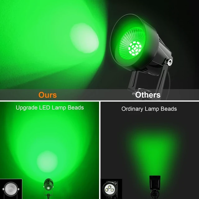Alt view image 3 of 7 - Green Outdoor Landscape Spotlights with US Plug for Trees, 4 Pack