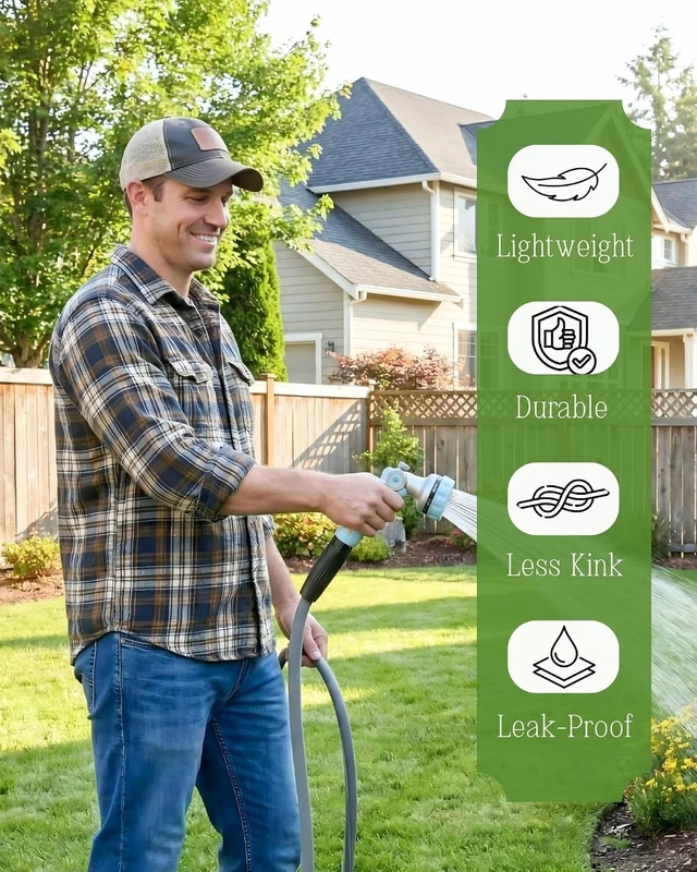 Alt view image 2 of 7 - 5/8-Inch Flexible Garden Hose, 50 FT Lightweight Water Hose for Gardening