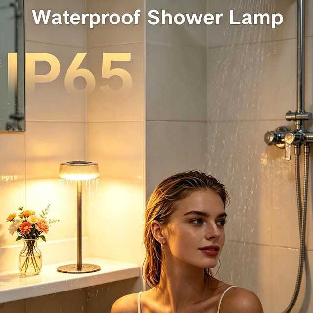 Alt view image 3 of 7 - IP65 Waterproof Solar Table Lamps Outdoor, 2 Pack Patio Solar Table Lights
