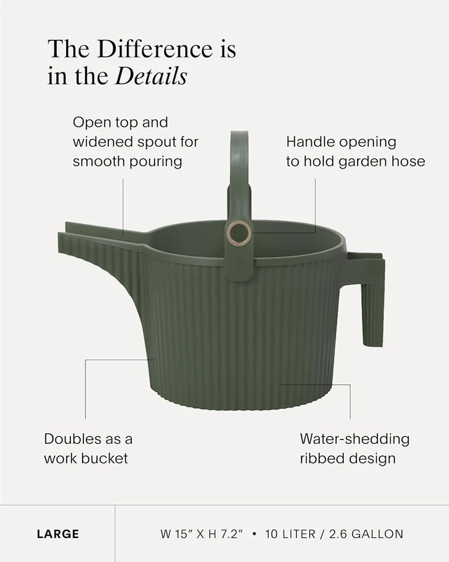 Alt view image 3 of 7 - Large Watering Can with Widened Spout