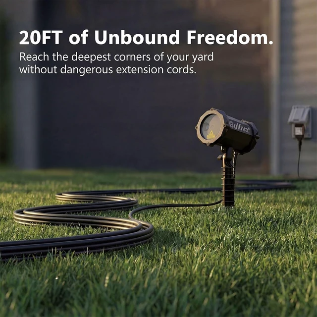 Alt view image 4 of 7 - Outdoor Aurora Laser Light Projector Firefly Starry Sky Spotlight with 20FT Waterproof Cord, Extra-Tall Stake & RF Remote, IP65, for Yard, Garden & Patio
