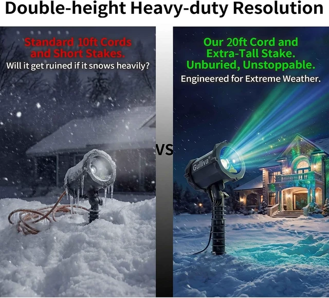 Alt view image 5 of 7 - Outdoor Aurora Laser Light Projector Firefly Starry Sky Spotlight with 20FT Waterproof Cord, Extra-Tall Stake & RF Remote, IP65, for Yard, Garden & Patio