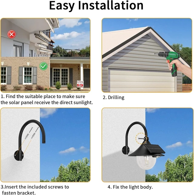 Alt view image 6 of 6 - Retro Solar Barn Light Outdoor with Motion Sensor