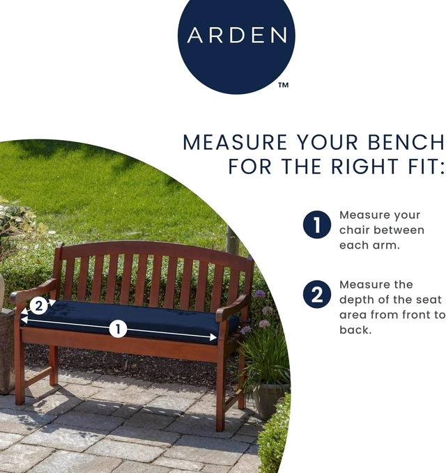 Alt view image 3 of 7 - Arden Outdoor Bench Cushion, 46 x 17, Black Cabana Stripe