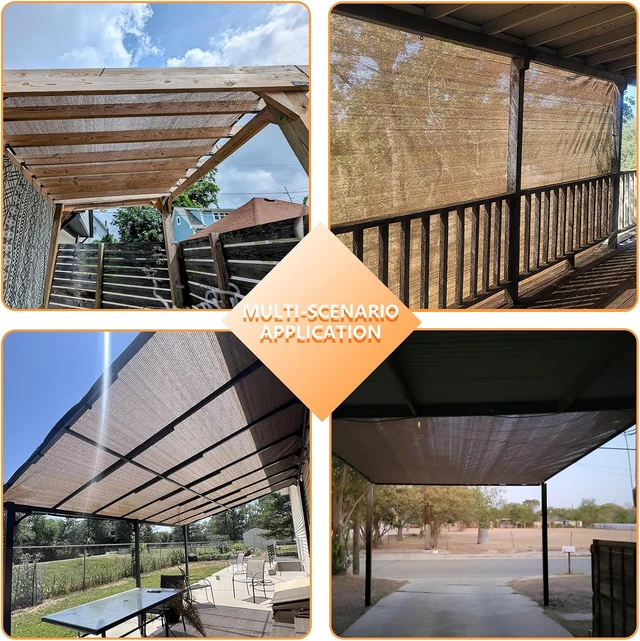 Alt view image 6 of 7 - 90% Sun Shade Cloth, 8 x 20 ft Pergola Shade Cover with Grommets