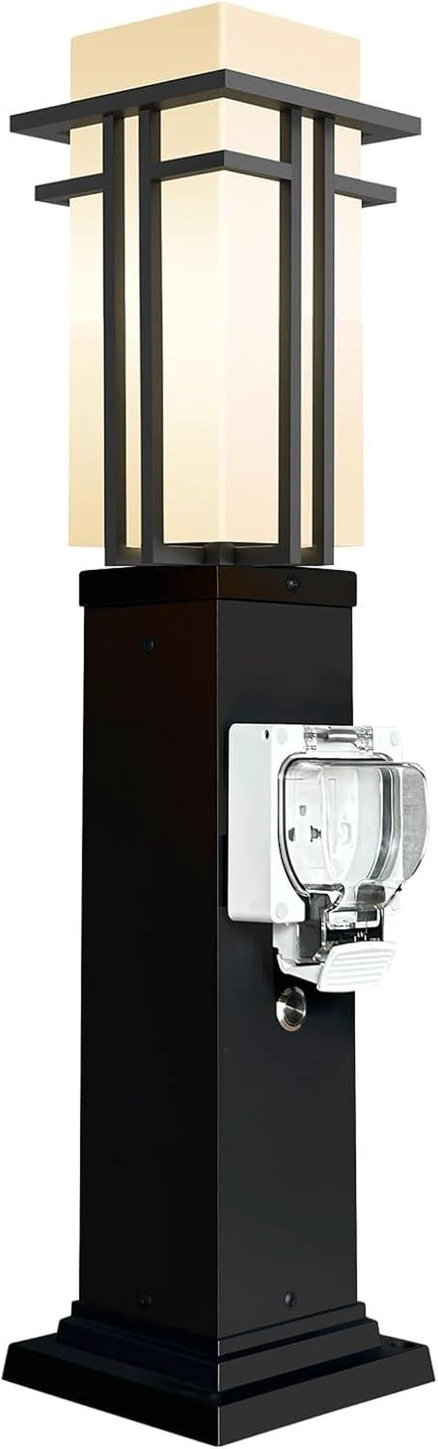 Main image of Modern Outdoor Lamp Post with Outlet, Post Light Fixture for Yard