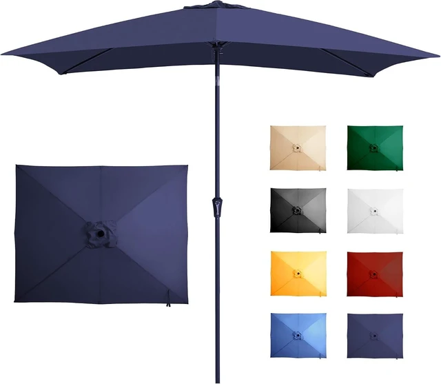 Main image of 6.5 Ft Navy Rectangular Outdoor Patio Table Umbrella