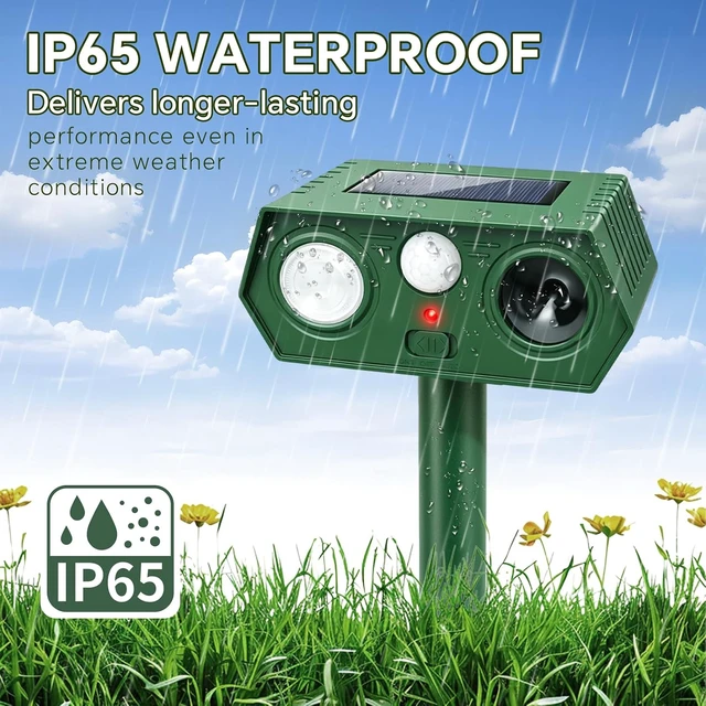 Alt view image 4 of 7 - 2026 Upgraded Solar Ultrasonic Animal Repellent for Yard, 4-Pack
