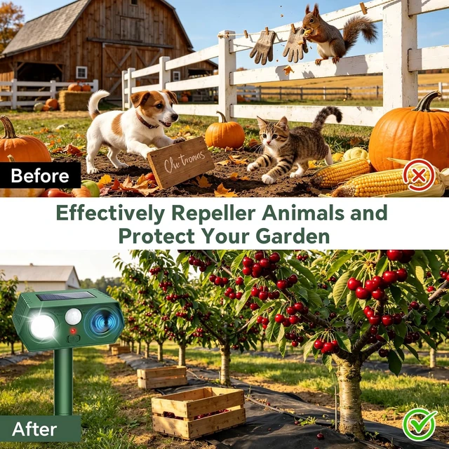 Alt view image 5 of 7 - 2026 Upgraded Solar Ultrasonic Animal Repellent for Yard, 4-Pack