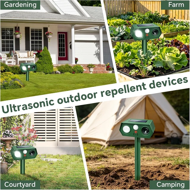 Alt view image 6 of 7 - 2026 Upgraded Solar Ultrasonic Animal Repellent for Yard, 4-Pack