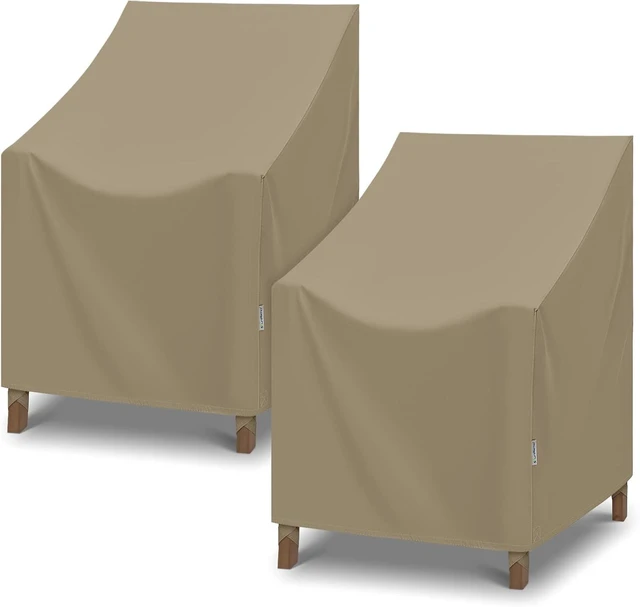 Main image of Taupe Outdoor Dining Chair Covers, 27"W x 29"D x 35"H, 2 Pack