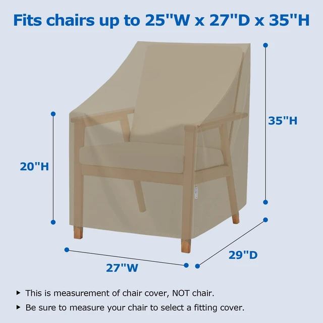 Alt view image 2 of 7 - Taupe Outdoor Dining Chair Covers, 27"W x 29"D x 35"H, 2 Pack