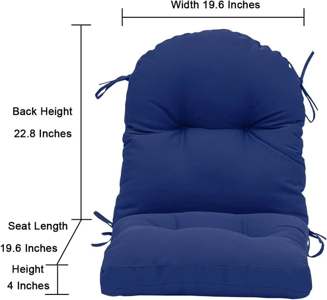 Alt view image 2 of 7 - Navy Tufted Waterproof Chair Cushion, 43 x 20 x 4 Inch Non-Slip Replacement Pad for Wicker Lounge Furniture