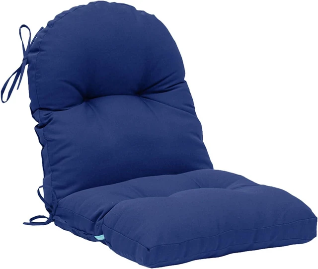 Main image of Navy Tufted Waterproof Chair Cushion, 43 x 20 x 4 Inch Non-Slip Replacement Pad for Wicker Lounge Furniture