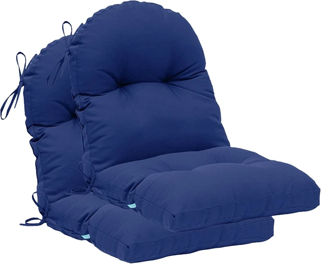 Alt view image 3 of 7 - Navy Tufted Waterproof Chair Cushion, 43 x 20 x 4 Inch Non-Slip Replacement Pad for Wicker Lounge Furniture
