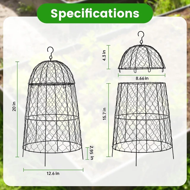 Alt view image 2 of 6 - 12Pcs 20×12.6in Chicken Wire Garden Cloches, Anti-Rust Split-Design Plant Cages to Keep Animals Out, Sturdy Outdoor