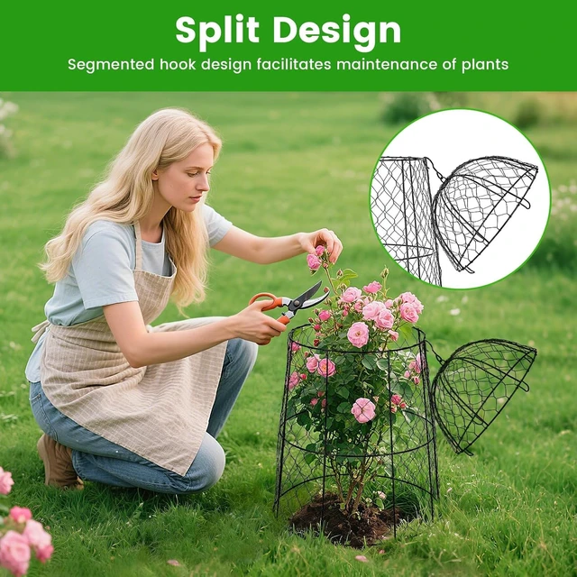 Alt view image 3 of 6 - 12Pcs 20×12.6in Chicken Wire Garden Cloches, Anti-Rust Split-Design Plant Cages to Keep Animals Out, Sturdy Outdoor